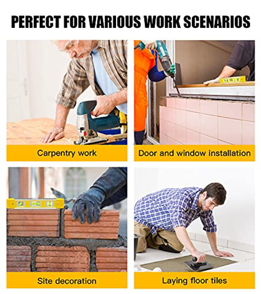 Rongpro 9 Inch Torpedo Level Magnetic Box Level With 45°/90°/180° Bubbles Shock Resistant Bubble Level Tool For Measuring