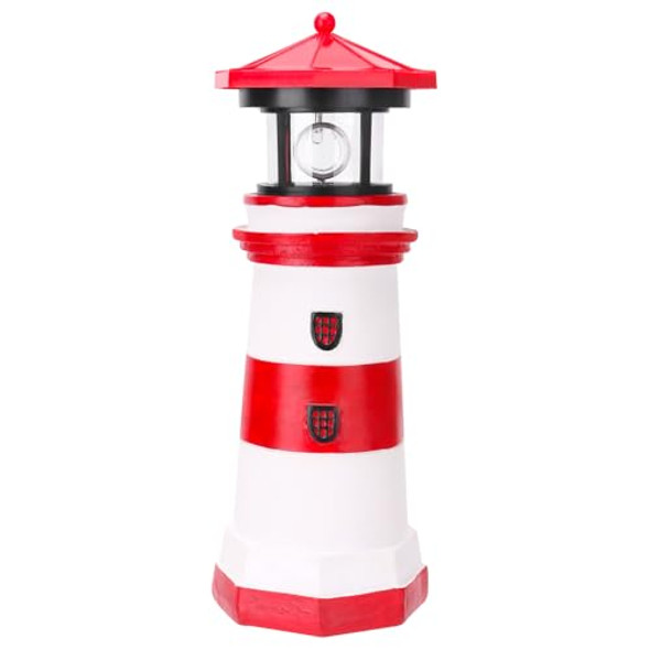 Rosycoud Solar Lighthouse With Rotating Beacon 10.6" Outdoor Garden Decor Waterproof Statue Lamp For Yard Lawn Patio S