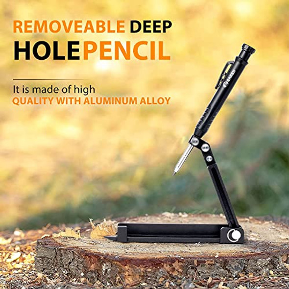 Saker Multi-Function Scribing Tool- Construction Pencil- Aluminum Alloy Scribe Tool With Deep Hole Pencildiy Woodworking Scribe Gauge Scriber Line Maker Measuring Toolmultifunctional Tools