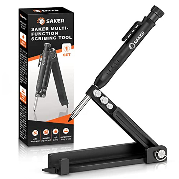 Saker Multi-Function Scribing Tool&Saker Miter Saw Protractor (Black)