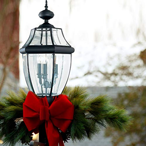 Sea Gull Lighting 8239-12 Lancaster Outdoor Post Lantern Outside Fixture 24'' Height Black