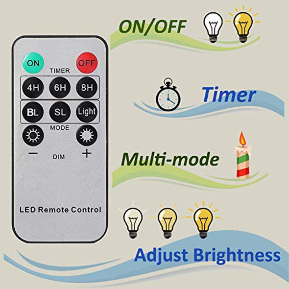 Strg Christmas Flameless Candles With Remote Timer Christmas Window Candles With Suction Cup And Magnetic Base Battery Operated Taper Candle Sticks For Christmas Halloween Decorations (6 Pack)