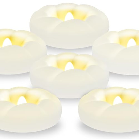 Tappovaly 6Pack Flameless Led Floating Candles 3'' Battery Operated Plastic Flickering Waterproof Tealights For Cylinder Vases Centerpieces At Wedding Party Pool Holiday (Warm White)