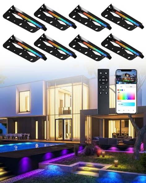 Teekuv Teekuv 8 Pack 7 Inch Retaining Wall Lights 5W Led Hardscape Lighting 12V Ac/Dc Low Voltage Paver Lights Outdoor Waterproof 2700K Soft White Landscape Lighting For Walls Patio Yard Etl