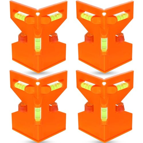 Tellegloww 4 Pcs Magnetic Post Level For Pipe Post And Pipe Level Adjustable Folding Tool With 3 Vials And Elastic Loop For Hands- Work Easy Plumb And Reads