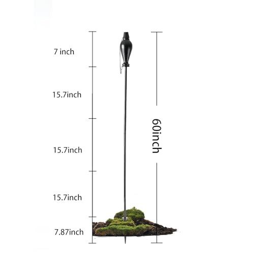 Tesrago Metal Citronella Torches Outdoor6 Pack60 Inch Tall Flame Metal Torches For Yardcitronella Candles Outdoorblack Torch Canister Replacement For Backyard Pathway Patio Party