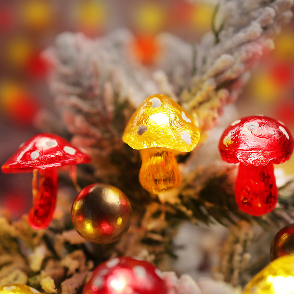 The Hxt Bartlett Garden Décor Solar Powered Outdoor String Lights Mushroom Lamp Solar Garden Fairy Lights Mushroom Night Lights S Cottage Core Décor 14Ft 40Leds Solar Pathway Fence Yard Window Mushroom Decor