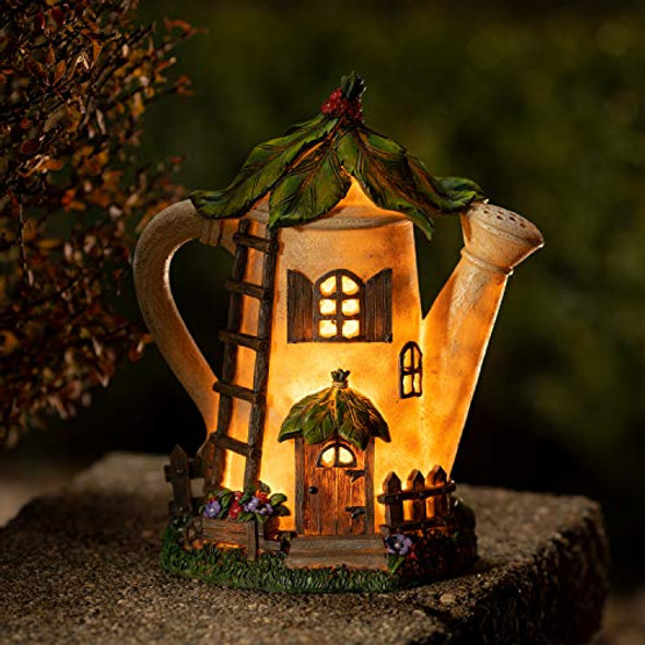 Vp Home Watering Can Fairy Cottage Solar Light For Home And Outdoor Decor Watering Can Solar Powered Flickering Led Garden Light Fairy Cottage Backyard Halloween Decoration