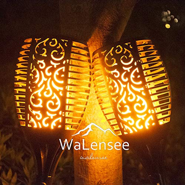Walensee Solar Tiki Torches With Flickering Flame96 Led Solar Torch Lights Outdoor Waterproof43" Tall Super Larger Size Tiki Torches For Outside Garden Patio Yard 6Pack