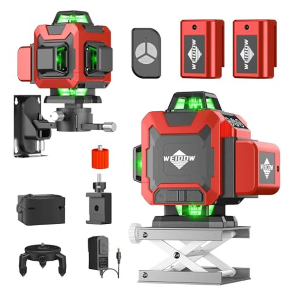 Weiddw Laser Levelweiddw 4D 16 Lines Laser Level 4X360 Self Leveling Tool For Construction And Picture Handing Green Cross Line Vertical And Horizontal Line Leveler Tool