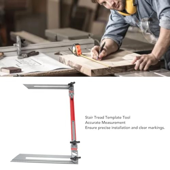 Xiuganpo Stair Tread Template Tool Aluminum Alloy Stair Tread Jig With Storage Box Accurate Measurement Tool For Installation Layouts Stair Tread Measuring Tool For Stairs Handrails