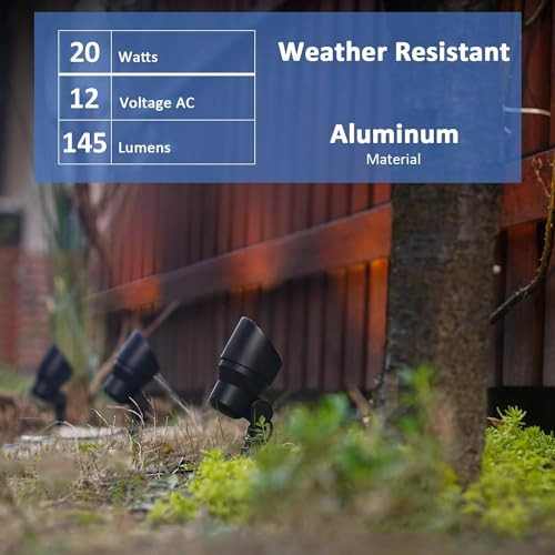 Xprs Nutra Malibu Low Voltage Landscape Lights - 20W 145 Lumens Halogen Outdoor Lights With Stake Connector (1 Pack)