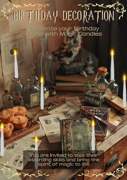 Yislify Flickering Warm Light Flameless Hanging Candle Floating Candles With Wand Halloween Decorations 20 Pcs Floating Aaa Battery Operated Battery Operated Window Led Candles Set For Party