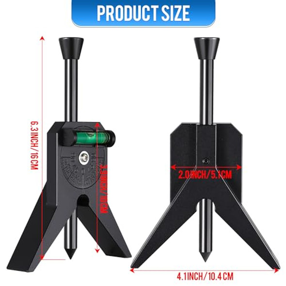 Yoopin Pipe Center Finder Magnetic Centering Head Tool To Measure Pipe Diameter 0.5" To 4" Y-Shape Design With Adjustable Dial Bubble Protractor For Pipefitters & Plumbers（Black）