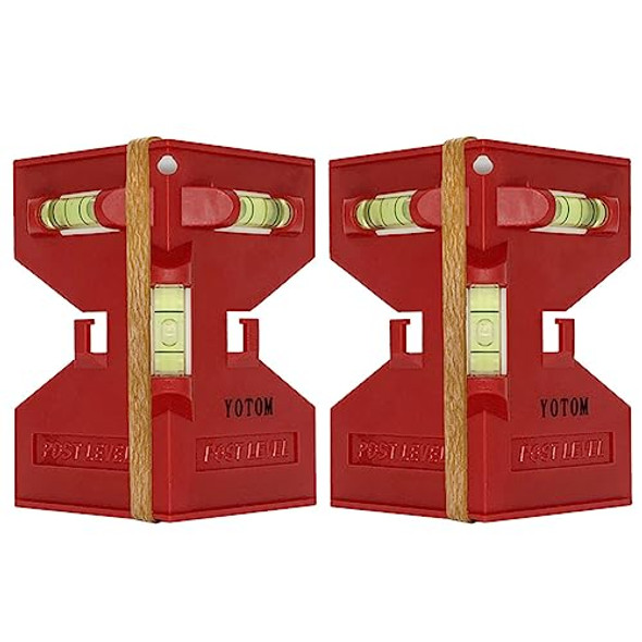 Yotom 2 Pcs Magnetic Post Level For Pipe Post And Beams Leveling (D Version)