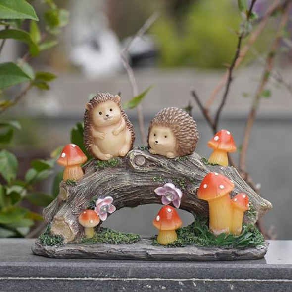 Youfui Solar Hedgehog Decors With Mushroom/Garden Statue Decoration Outdoor Figurine Lights For Balcony Patio Yard Lawn Hedgehog S For Women Mom Birthday