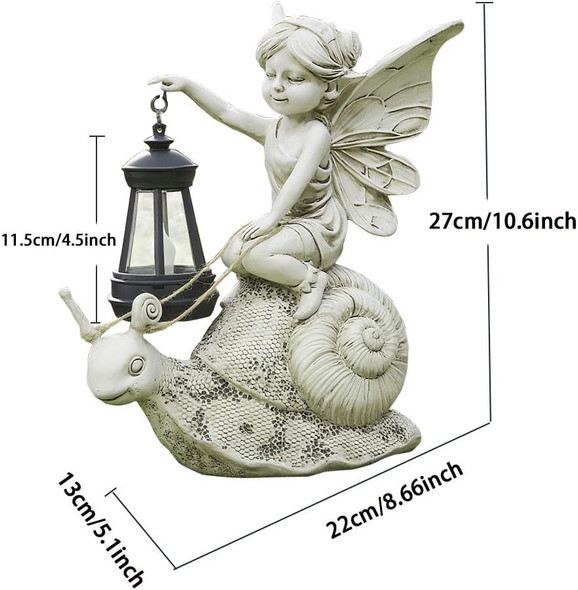 Zyliwoo Solar Garden Snail Statue  1 Pack Solar Outside Snail Sculpture Outdoor Patio Landscape Mushroom Decorative Art Porch Deck Balcony Front Garden Decoration Unique House Warming