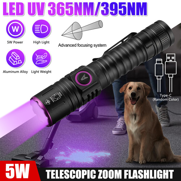 VASTFIRE  365nm/395nm UV Flashlight High power Blacklight Torch Invisible Ink Marker Cat Urine Tinea Ore Money Scorpion Fluorescence Light