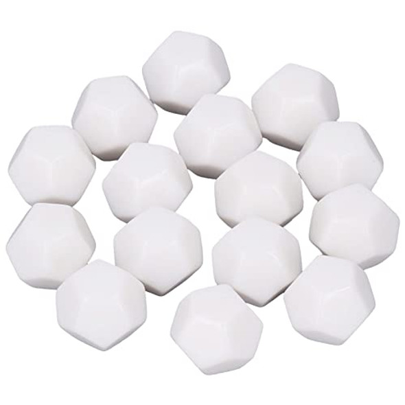 Alomejor 12 Sided Dice 30pcs Educational Dice Cubes Polyhedral Dice Kit for Entertainment 2.2cm White
