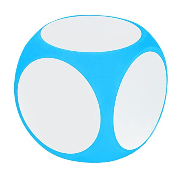 Alomejor Dry Erase Dice Cubic Portable Cleanable Write On Wipe Off Dice for Kids Teaching (Blue)