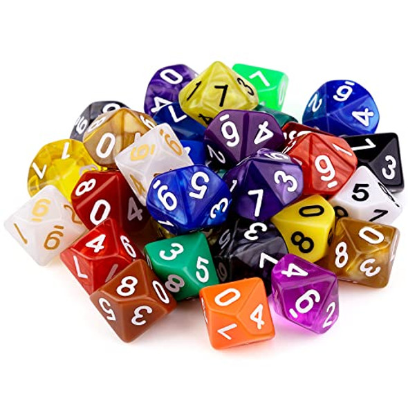 Asmodee Gamegenic Galaxy Series Neptune D6 Dice Set Set of 12 Six-Sided Dice Premium Quality Resin Dice for Dice Games Board Games and Card Games Cosmic Glittering Design Made by Gamegenic