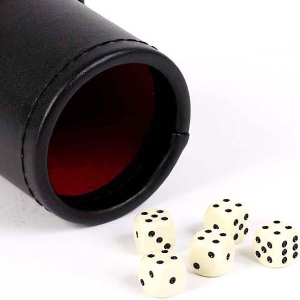 Bello Games York Inc. Wall Street Professional Leatherette Dice Cup with 5 (16mm) Dice