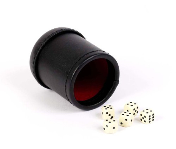 Bello Games York Inc. Wall Street Professional Leatherette Dice Cup with 5 (16mm) Dice