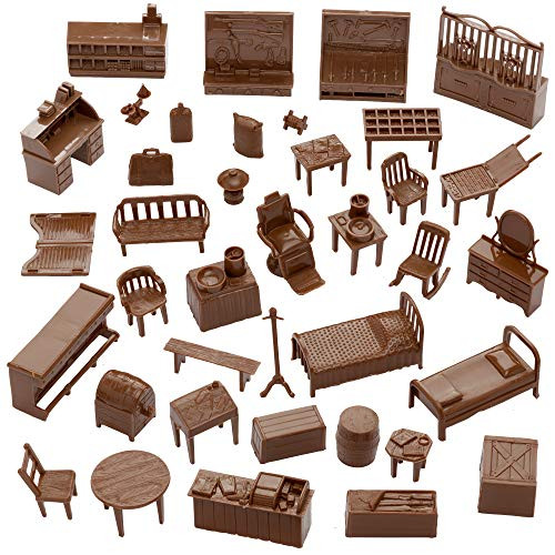 BMC Toys BMC Classic Marx Western Town Furniture 42pc Plastic Cowboy Playset Accessories
