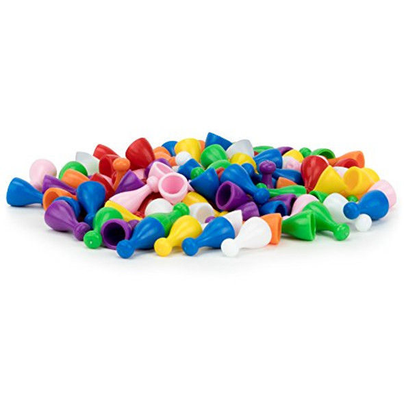 Brybelly 100 Assorted 25mm Halma Game Pawns in 8 Colors About 12 Pawns Per Color by Brybelly