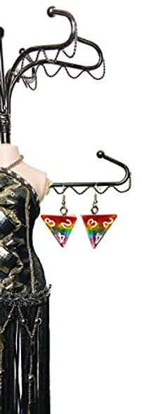 Cerivee Rainbow Pride Translucent Dice Earrings - d20 d12 d10 d8 d6 d4 d00