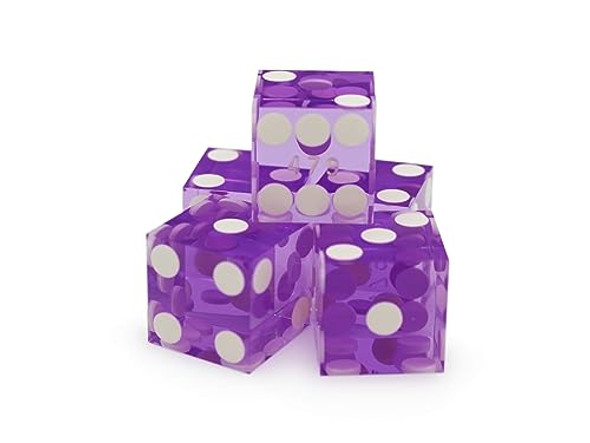 CGS Casino Style Craps Dice Sets - 19mm Professional Grade AAA Serialized Security with Razor Edges - Purple - from CGS