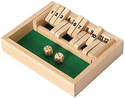 Chess and games shop Muba Wooden 12# Shut The Box Game - Small Travel Set - Simple funny Family party board game
