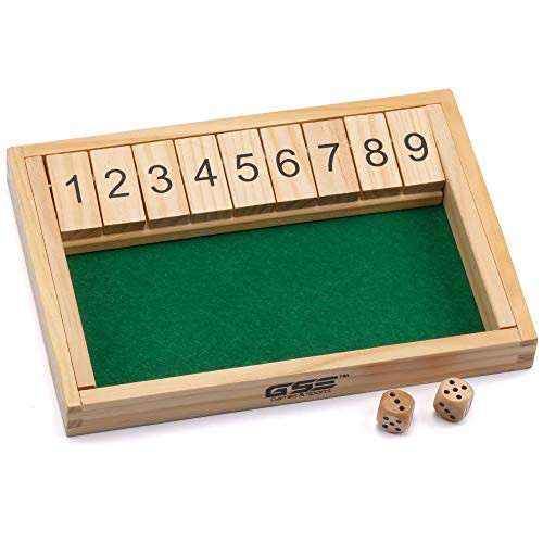 Chess and games shop Muba Wooden 9# Shut The Box Game - Mini Travel Set - Simple funny Family party board game