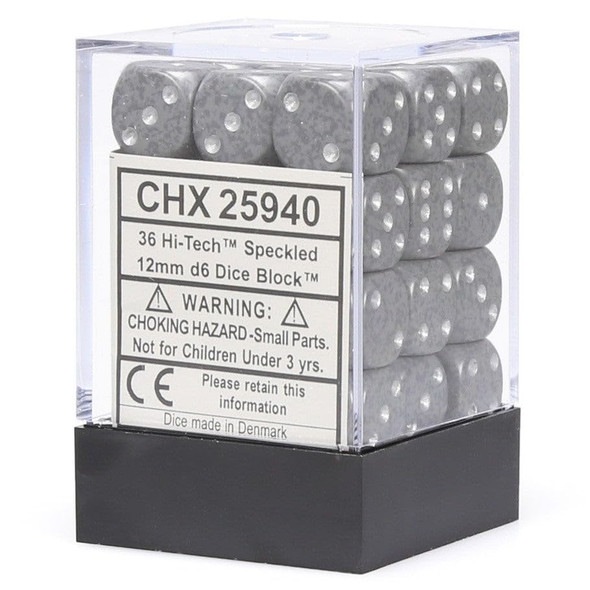 Chessex DND Dice Set-Chessex D&D Dice-12mm Speckled Hi-Tech Plastic Polyhedral Dice Set-Dungeons and Dragons Dice Includes 36 Dice – D6 Various (CHX25940)
