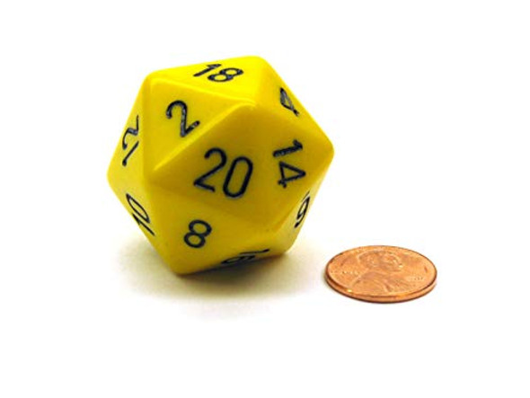 Chessex Jumbo d20 Counter - Opaque 34mm Dice: Yellow with Black