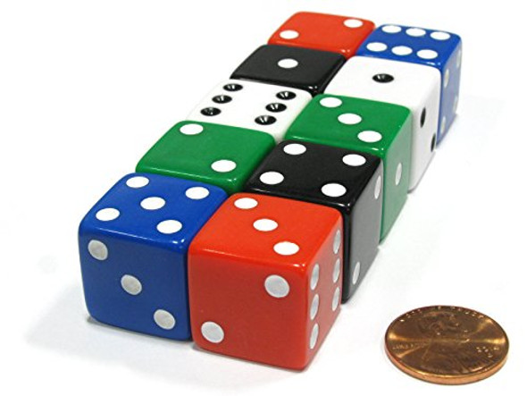 Chessex Dice d6 Sets: Velvet Black with Red - 12mm Six Sided Die (36) Block of Dice