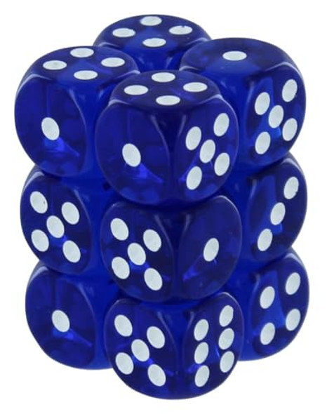 Chessex Gemini Blue and Purple with Gold Pips 6-Sided Dice Size 12mm 36 Dice Block