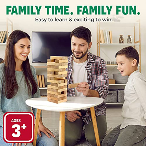 CoolToys CoolToys Timber Tower Wood Block Stacking Game – Original Edition (48 Pieces)