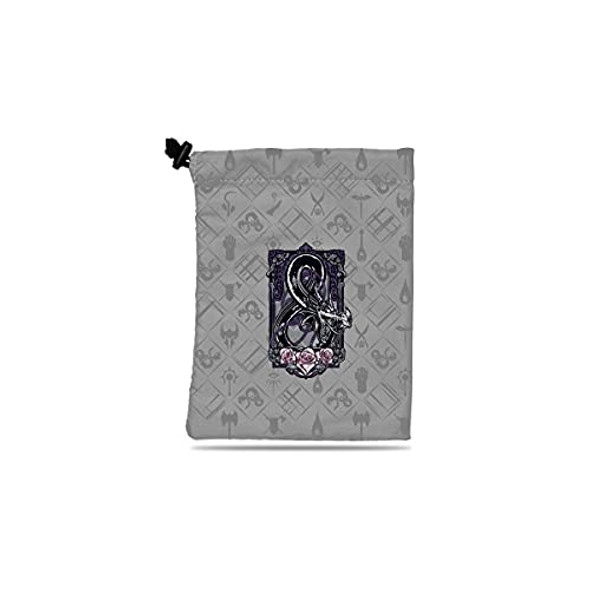 Cyber-Deals Dice Cup and 16mm Spanish Poker Dice with Storage Pouch Set (1 Set) Black Red