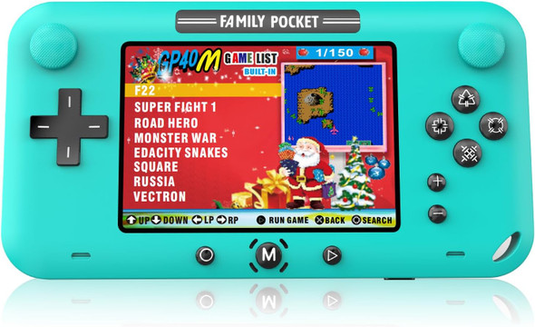 EASEGMER Retro Handheld Game Console for Kids & Adults - 4.0 Inch Portable Video Game Player with 150 Preloaded Classic Games Big Screen for Birthday Christmas Travel (Blue)