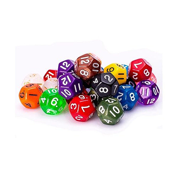 Easy Roller Dice Co. 25 Count Assorted Pack of 12 Sided Dice - Multi Colored Assortment of D12 Polyhedral Dice