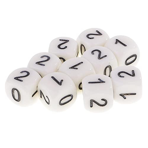 Fancyes 10PCS D6 Numeric 0 1 2 and Mathematics Game