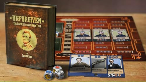 Green Feet Games Unforgiven: The Lincoln Assassination Trial 2 Players Strategy Historical Fun Board Game for Couples Ages 14 and up
