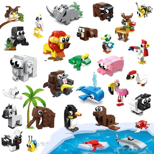 HOGOKIDS HOGOKIDS 30 Packs Party Favors for Kids - 867PCS Animals Building Blocks Sets for Classroom Prizes Goodie Bag Fillers Stocking Stuffers Birthday Valentines Easter s for Kids Boys Girls 6+