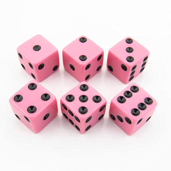 Koplow Games Set of 6 Unicorn 16mm D6 Round Edge Koplow Animal Dice - White with Black Pips by Koplow Games