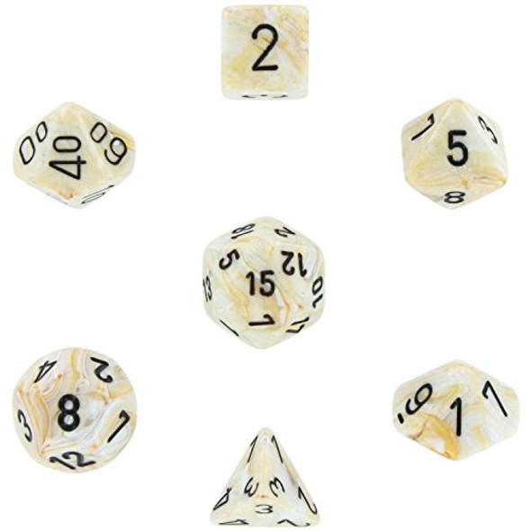 Koplow Games Set of 6 Bison 16mm D6 Round Edge Koplow Animal Dice - White with Brown Pips by Koplow Games