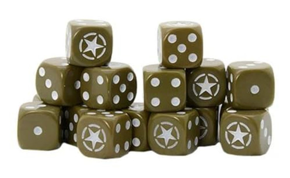 Koplow Games Set of 10 8mm Six Sided D6 Small Square Dice White with Black Pips by Koplow Games