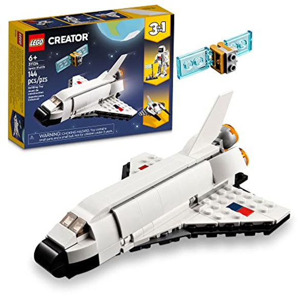 LEGO Creator 3 in 1 Space Shuttle Toys - Space Toys Building Set for Boys & Girls Ages 6+ - Option to Build 2 Spaceships or Astronaut - Educational for Kids Birthday & Holidays - 31134