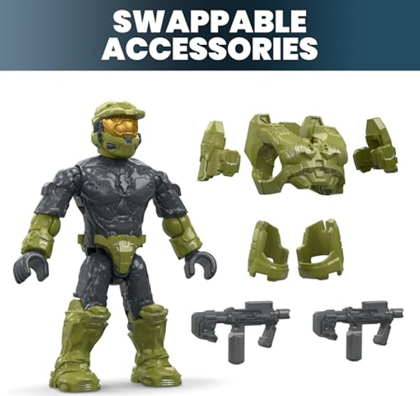 Mega Brands MEGA Halo Action Figures Building Toys Set Character Pack with 339 Pieces Poseable Articulation 2 Inches Tall Kids or Adult Collectible ( Exclusive)