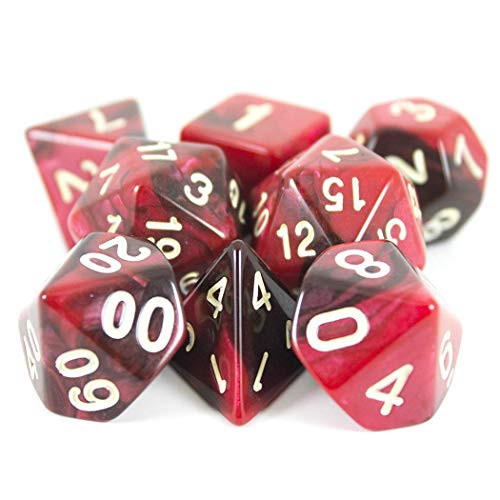Paladin Roleplaying Red and Brown Dice - Expanded DND Set with Extra D20 - 'Blood God'